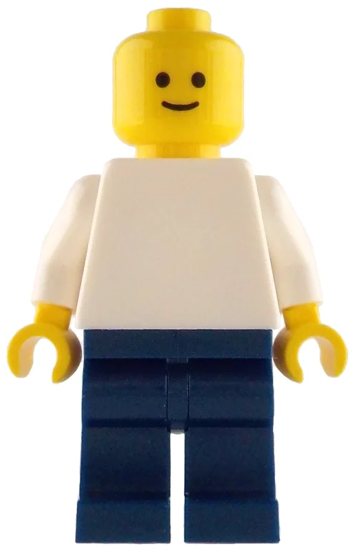 Torse blanc, jambes bleu foncé, visage neutre (White Torso, Dark Blue Legs, Neutral Face)