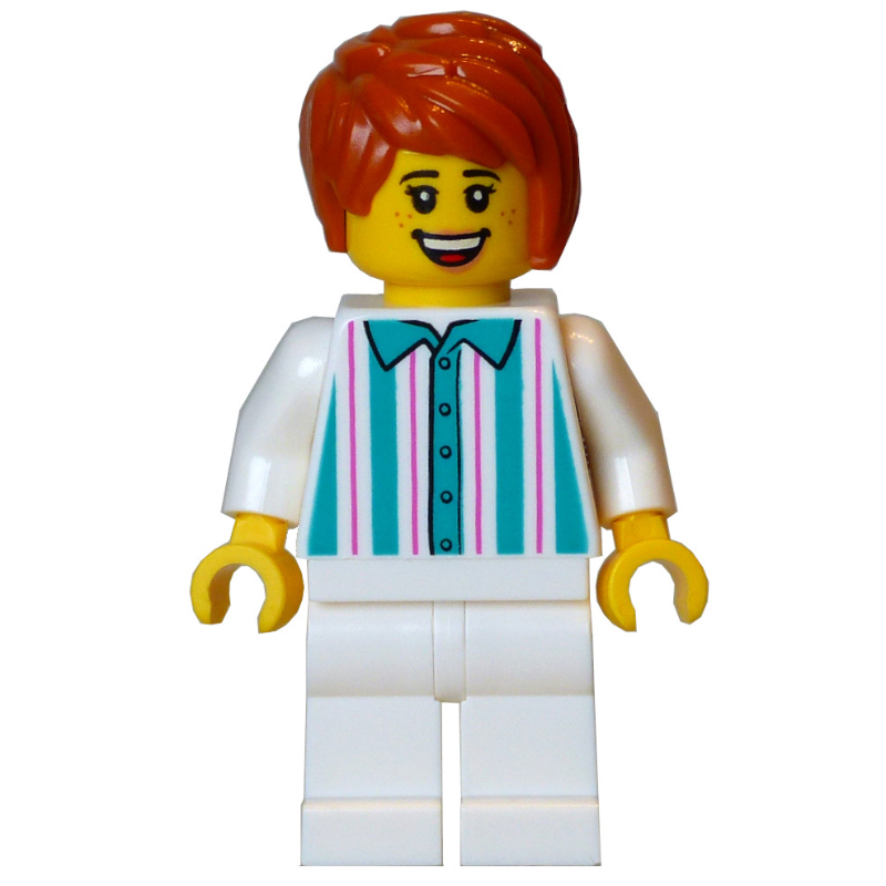 Vendeur de gelato, torse blanc, jambes blanches, cheveux orange foncé (Gelato Seller, White Torso, White Legs, Dark Orange Hair)