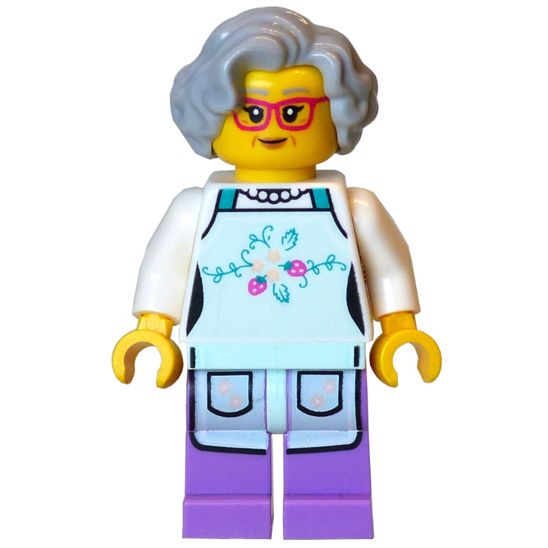 Cuisinier, tablier vert d’eau clair, cheveux gris bleuté clair (Cook, Light Aqua Apron, Light Bluish Grey Hair)