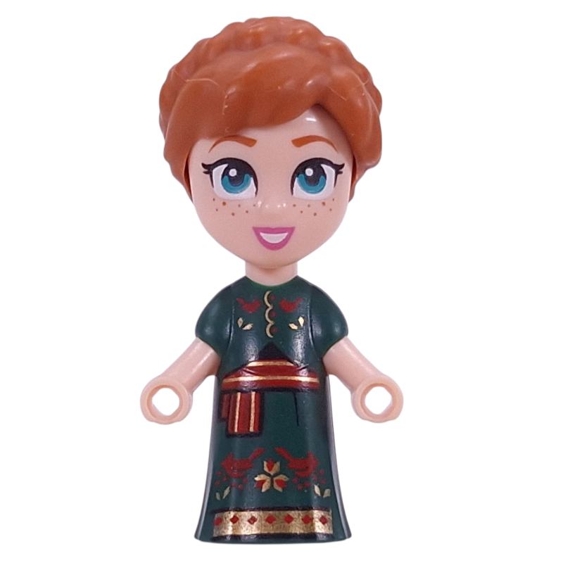 Anna — micro-poupée, robe vert foncé (Anna - Microdoll, Dark Green Dress)