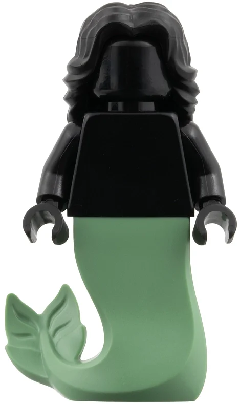 Figurine de proue, haut noir, queue de sirène vert sable (Figurehead, Black Top, Sand Green Mermaid Tail)