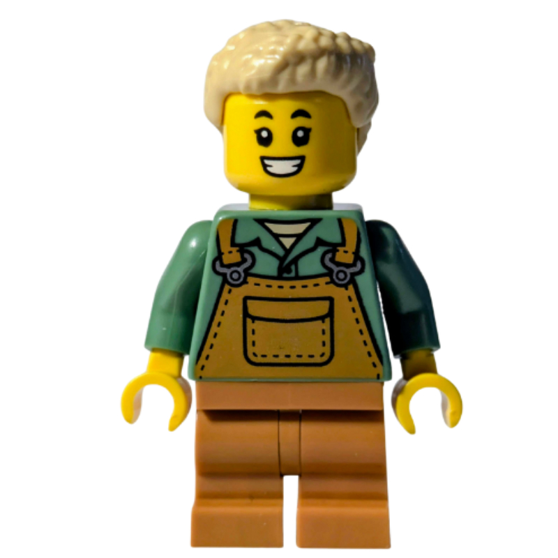 Elfe, torse vert sable, jambes de nougat moyen, cheveux beige (Elf, Sand Green Torso, Medium Nougat Legs, Tan Hair)