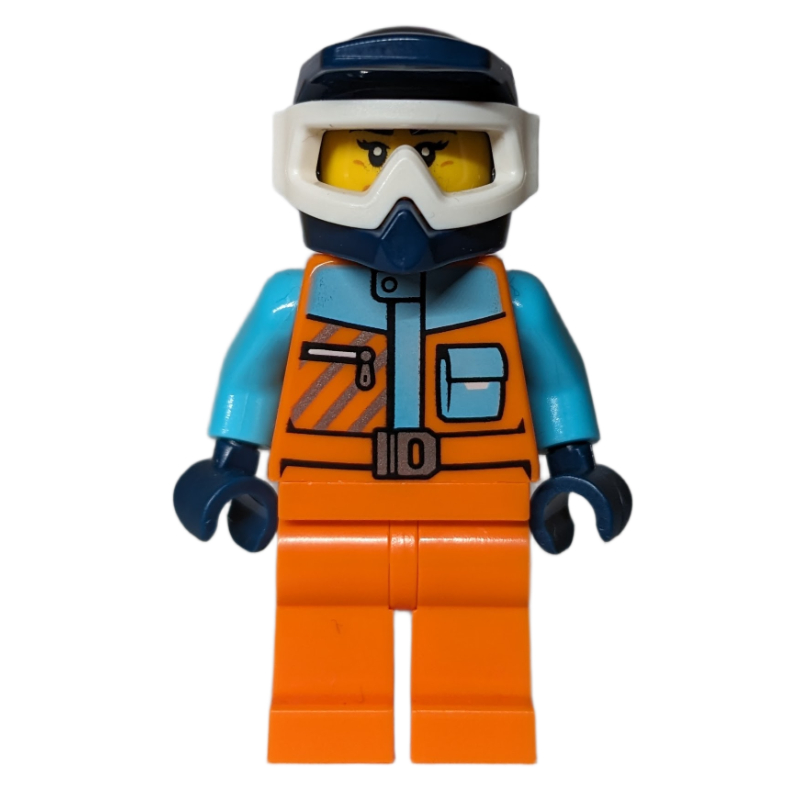 Explorateur arctique, tenue orange, casque (Arctic Explorer, Orange Suit, Helmet)