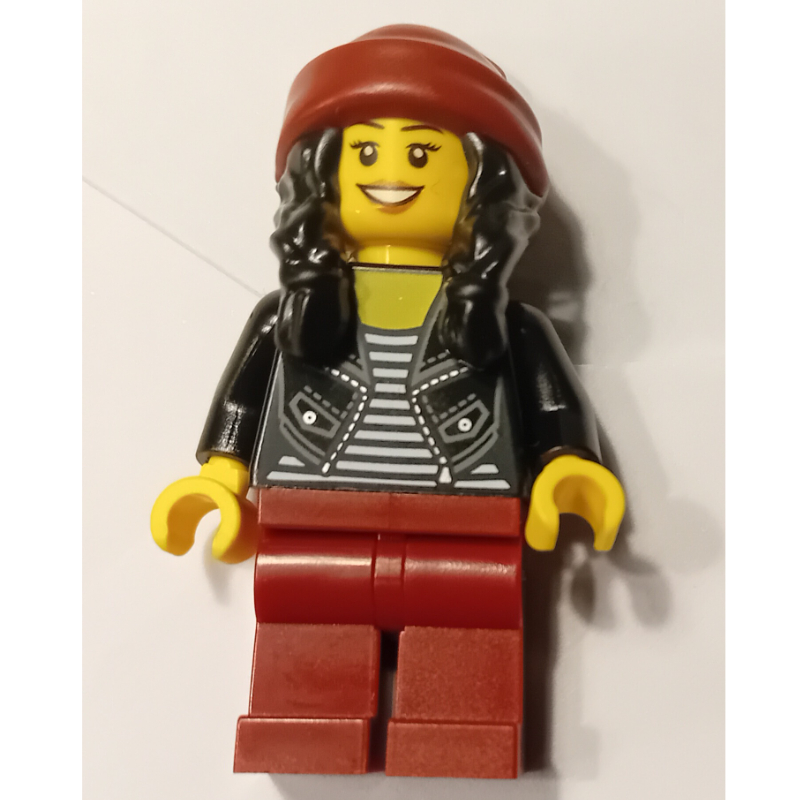 Torse noir, jambes rouge foncé, bonnet rouge foncé (Black Torso, Dark Red Legs, Dark Red Beanie)