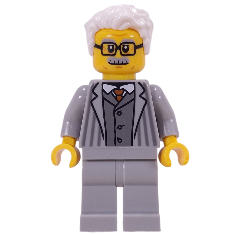 Grand-père, tenue gris bleuté clair, cheveux blancs (Grandpa, Light Bluish Grey Suit, White Hair)