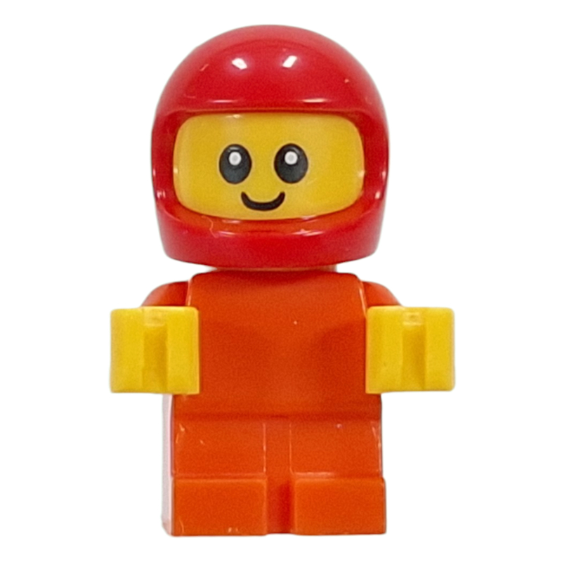 Bébé, pilote de course, corps orange rougeâtre, casque rouge (Baby, Racer, Reddish Orange Body, Red Helmet)