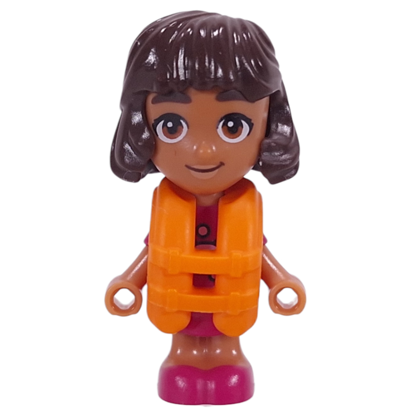 Alba, robe magenta, gilet de sauvetage (Alba, Magenta Dress, Life Vest)