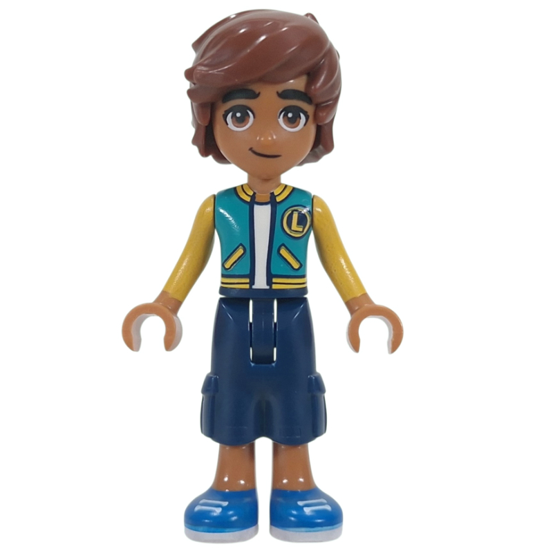Leo, veste turquoise foncée, pantalon bleu foncé (Leo, Dark Turquoise Jacket, Dark Blue Pants)