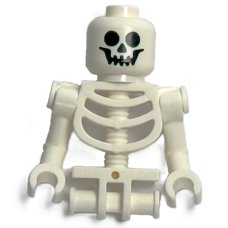 Squelette, face standard, bras pliés, pinces à main verticales, 78132 torse, sans jambes (Skeleton, Standard Face, Bent Arms, Vertical Hand Clips, 78132 Torso, No Legs)
