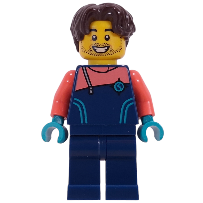 Explorateur arctique, combinaison de plongée bleu foncé, cheveux brun foncé (Arctic Explorer, Dark Blue Wetsuit, Dark Brown Hair)