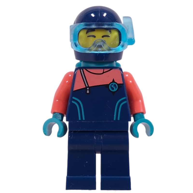 Explorateur arctique, combinaison bleu foncé, casque, réservoirs d'air turquoise foncé (Arctic Explorer, Dark Blue Wetsuit, Helmet, Dark Turquoise Airtanks)