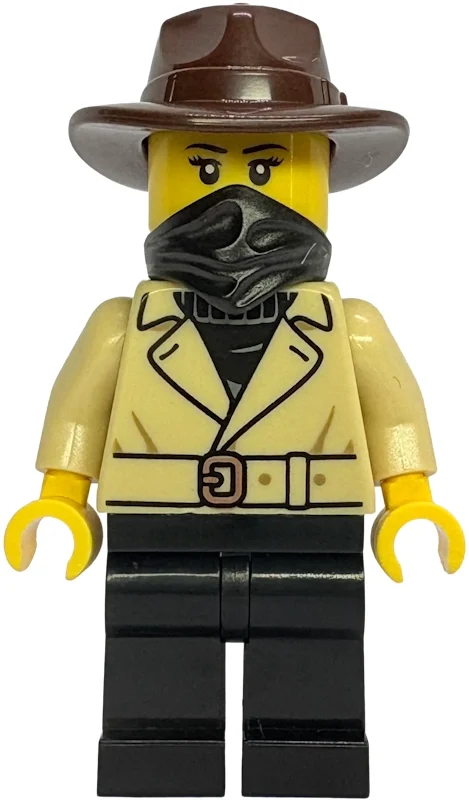 Bandit, manteau beige, jambes noires, fedora, masque (Bandit, Tan Coat, Black Legs, Fedora, Mask)