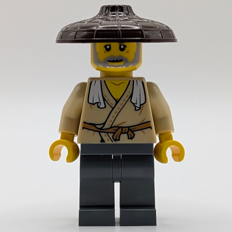 Robe beige, jambes gris bleuté foncé, chapeau brun foncé (Tan Robes, Dark Bluish Grey Legs, Dark Brown Hat)