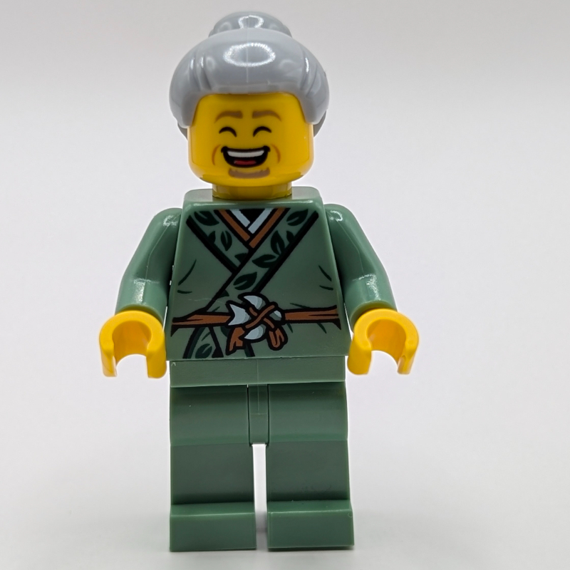 Robe vert sable, cheveux gris bleuté clair (Sand Green Robes, Light Bluish Grey Hair)