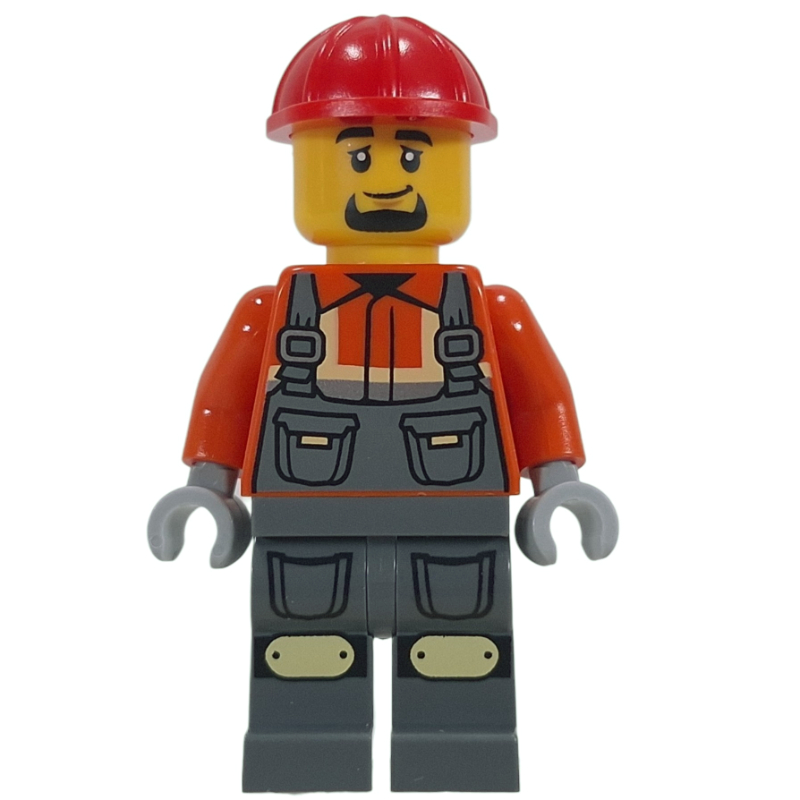 Ouvrier de chantier, salopette gris bleuté foncé (Construction Worker, Dark Bluish Gray Overalls)