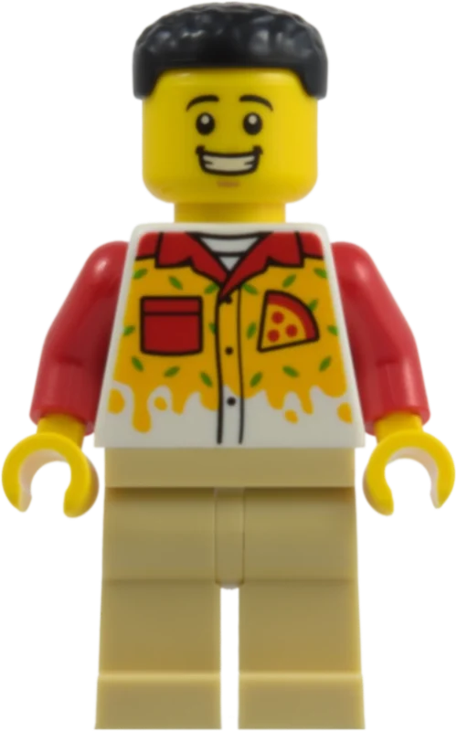 Pizzar, jambes beiges, cheveux noirs (Pizza Worker, Tan Legs, Black Hair)