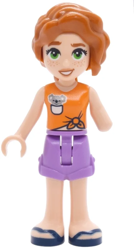 Autumn, haut orange, short lavande (Autumn, Orange Top, Lavender Shorts)