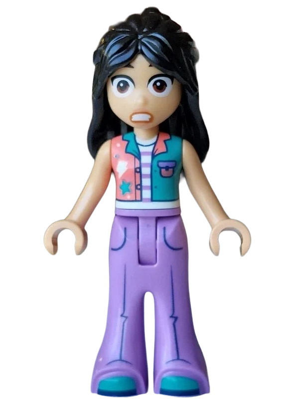 Liann, veste turquoise foncé, short lavande, effrayé (Liann, Dark Turquoise Jacket, Lavender Shorts, Scared)