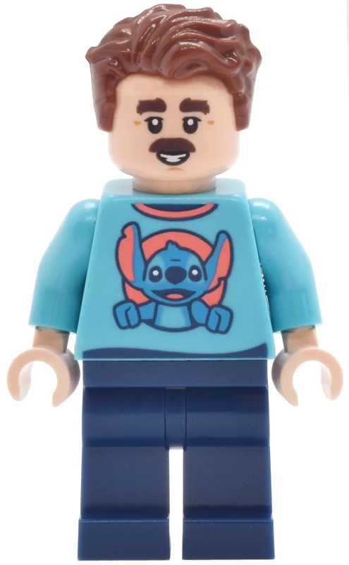 Invité du parc, torse azur moyen, jambes bleu foncé, cheveux brun rougeâtre (Park Guest, Medium Azure Torso, Dark Blue Legs, Reddish Brown Hair)
