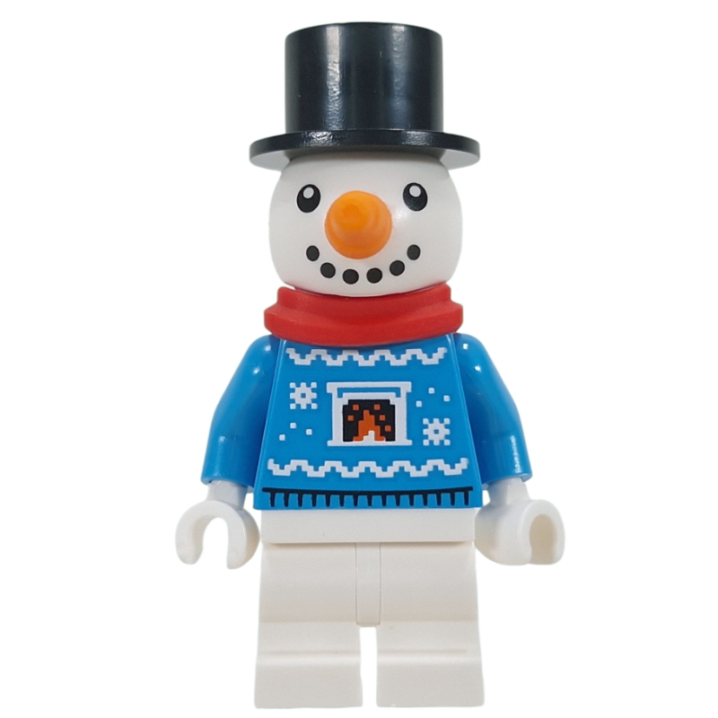 Bonhomme de neige, pull azur foncé (Snowman, Dark Azure Sweater)