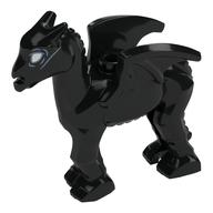 Visuel indicatif Rebrickable de Créature, Cheval / Sombral, Petit avec yeux blancs motif imprimé (Creature, Horse / Thestral, Small with White Eyes Print)