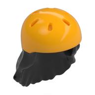 Cheveux et casque, long avec motif Casque orange clair (Hair and Helmet, Long with Bright Light Orange Helmet Pattern)