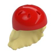 Cheveux et casque, long avec motif Casque rouge (Hair and Helmet, Long with Red Helmet Pattern)