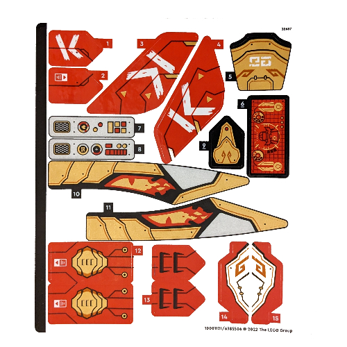 Visuel indicatif Rebrickable de Feuille d’autocollants pour le set 71773-1 (Sticker Sheet for Set 71773-1)