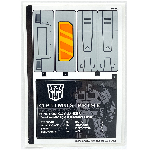 Visuel indicatif Rebrickable de Feuille d’autocollants pour le set 10302-1 (Sticker Sheet for Set 10302-1)