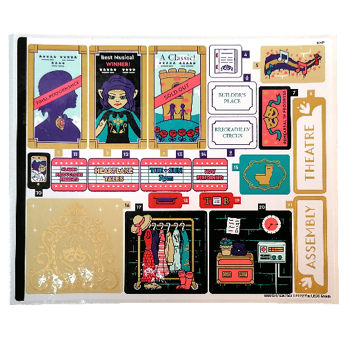 Visuel indicatif Rebrickable de Feuille d'autocollant 1 pour coffret 41714-1 (Sticker Sheet 1 for Set 41714-1)