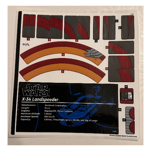 Visuel indicatif Rebrickable de Feuille d’autocollants pour le set 75341-1 (Sticker Sheet for Set 75341-1)