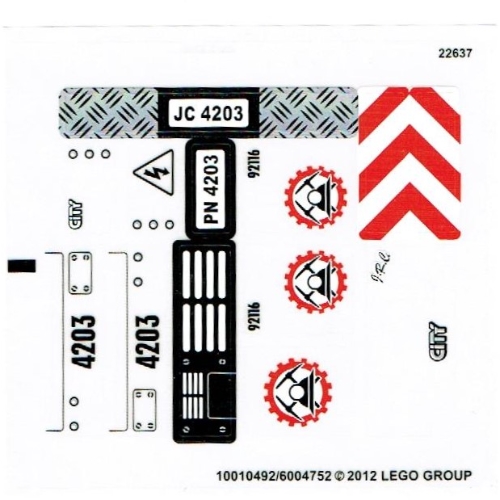 Visuel indicatif Rebrickable de Feuille d’autocollants pour le set 4203-1 (Sticker Sheet for Set 4203-1)