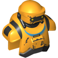 Tête de minifigurine spéciale, ned-b, droïde, blindé avec épaules, poitrine et plaque arrière (Minifig Head Special, NED-B, Droid, Armored with Shoulders, Chest and Backplate)