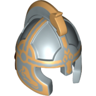 Casque avec protection des joues et peigne à tête de cheval (style Rohan) avec motif imprimé Eomer (Helmet with Cheek Protection and Horsehead Comb (Rohan Style) with Eomer Print)