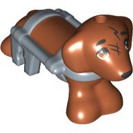 Visuel indicatif Rebrickable de Animal, Chien, Chien teckel avec Harnais Bleu Sable (Pickle) (Animal, Dog, Dachshund with Sand Blue Harness Pattern (Pickle))