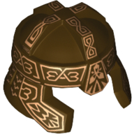 Casque avec protection des joues et ornements rouge foncé motif imprimé (Helmet with Cheek Protection and Dark Red Ornaments Print)