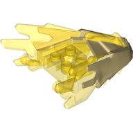 Visuel indicatif Rebrickable de Partie du corps de la créature, tête de dragon mâchoire supérieure avec pointes avec motif transparent-Jaune (Creature Body Part, Dragon Head Upper Jaw with Spikes with Trans-Yellow Pattern)