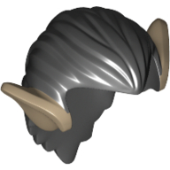 Cheveux, oreilles d'orc, motif imprimé beige foncé (Hair, Orc Ears, Dark Tan Print)
