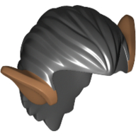 Cheveux, Orc Oreilles, nougat moyen imprimé (Hair, Orc Ears, Medium Nougat Print)