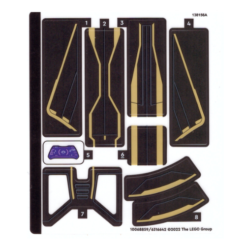Visuel indicatif Rebrickable de Feuille d’autocollants pour le set 76211-1 (Sticker Sheet for Set 76211-1)
