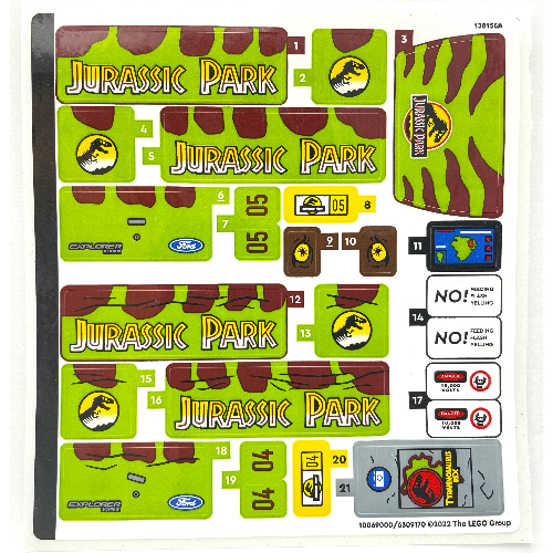 Visuel indicatif Rebrickable de Feuille d’autocollants pour le set 76956-1 (Sticker Sheet for Set 76956-1)