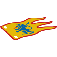Visuel indicatif Rebrickable de Drapeau 8 x 3 vague avec Lion bleu sur fond jaune imprimé (Flag 8 x 3 Wave with Blue Lion on Yellow Background Print)