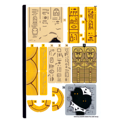 Visuel indicatif Rebrickable de Feuille d’autocollants pour le set 77013-1 (Sticker Sheet for Set 77013-1)
