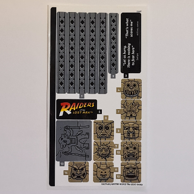 Visuel indicatif Rebrickable de Feuille d’autocollants pour le set 77015-1 (Sticker Sheet for Set 77015-1)