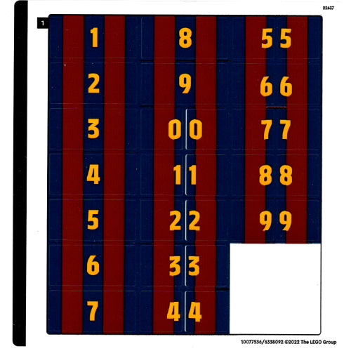 Visuel indicatif Rebrickable de Feuille d’autocollants pour le set 40542-1 (Sticker Sheet for Set 40542-1)