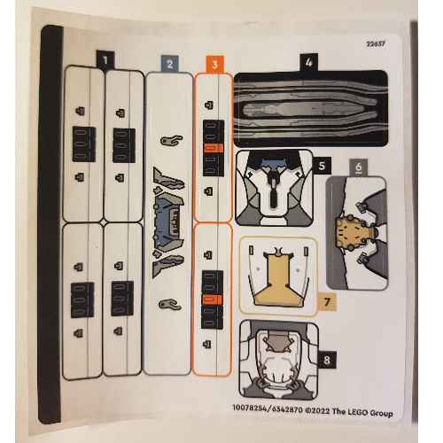 Visuel indicatif Rebrickable de Feuille d’autocollants pour le set 76989-1 (Sticker Sheet for Set 76989-1)