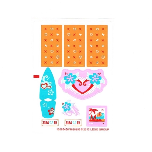 Visuel indicatif Rebrickable de Feuille d’autocollants pour le set 3184-1 (Sticker Sheet for Set 3184-1)