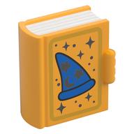 Visuel indicatif Rebrickable de Duplo livre, chapeau de magicien bleu, étoiles d'argent et lunes imprimé (Duplo Book, Blue Wizard Hat, Silver Stars and Moons Print)