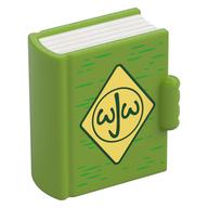Visuel indicatif Rebrickable de Livre Duplo, diamant jaune clair, motif imprimé vert foncé 'JWJ' (Duplo Book, Bright Light Yellow Diamond, Dark Green 'JWJ' Print)