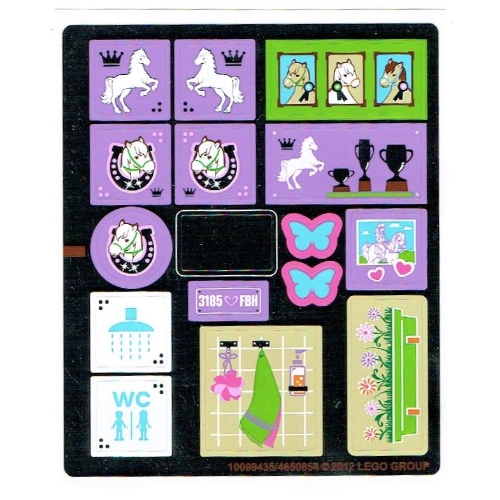 Visuel indicatif Rebrickable de Feuille d’autocollants pour le set 3185-1 (Sticker Sheet for Set 3185-1)